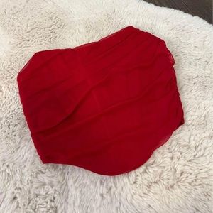 Red bustier corset top